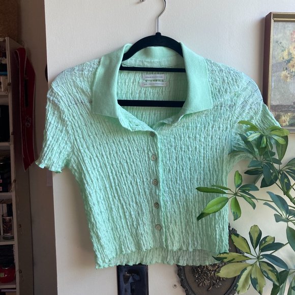 Urban Outfitters Shirred Polo Crop Top - Picture 5 of 7